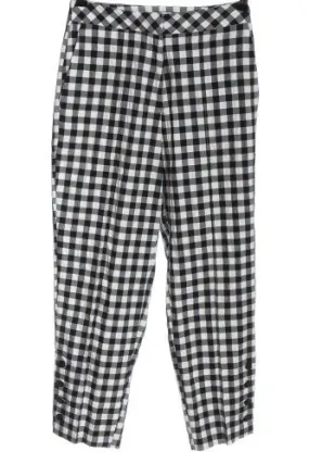 Topshop Pantalon 7/8 noir-blanc motif à carreaux style décontracté