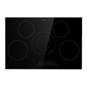 Virtuosa 5 table de cuisson vitrocéramique | autonome | 77 cm | 5 zones : 8200 watts | 9 niveaux | Minuterie | sans cadre | verr